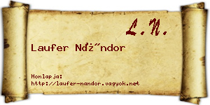 Laufer Nándor névjegykártya